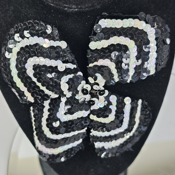 Yves Saint Laurent Jewelry - Yves Saint Laurent Sequin Brooch Black White Designer Rare Vintage